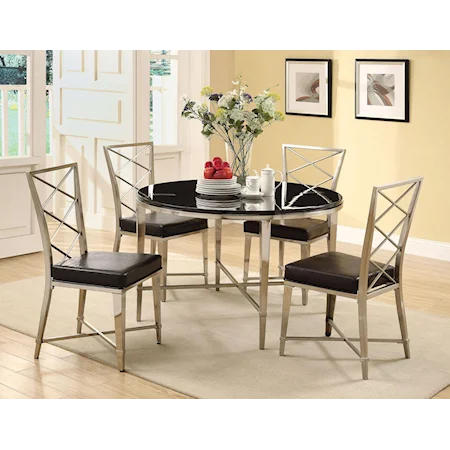 Casual Contemporary 5-Piece Dining Table and Chair Set